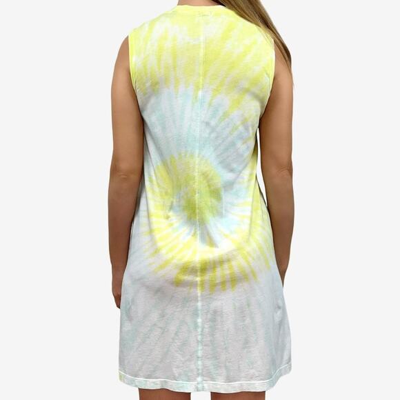 ATM Tie Dye Mini Dress Size S Sleeveless Cotton Summer Easy Fit Pockets - Picture 2 of 14